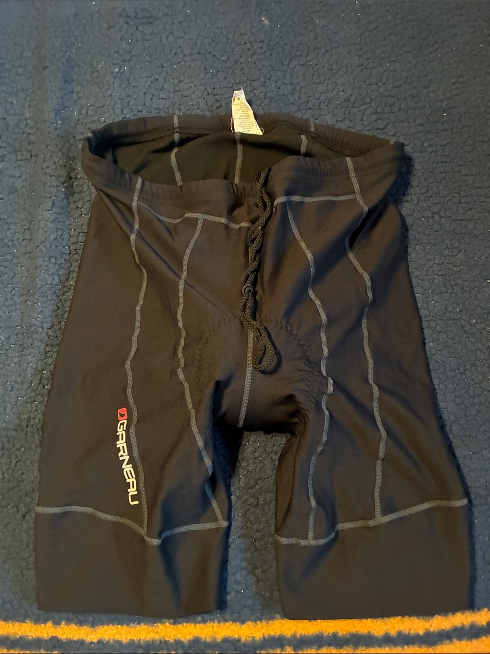 Garneau Black Cycling Shorts with Contrast Stitching